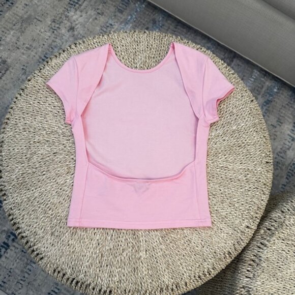 NWT Edikted Light Pink Bambi Open-Back T-Shirt, XS - Picture 4 of 5